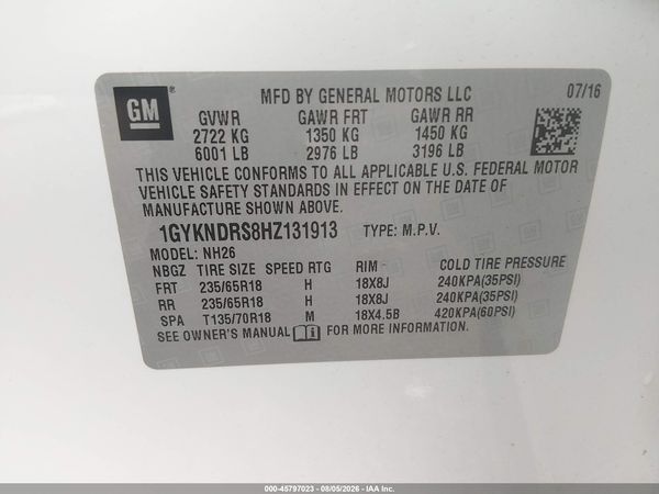 2017 CADILLAC XT5 LUXURY