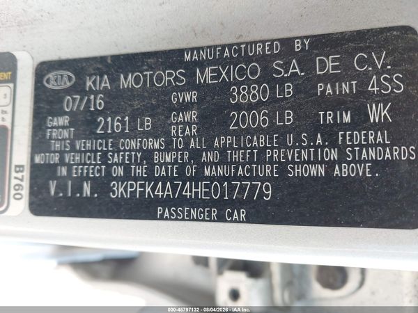 2017 KIA FORTE LX