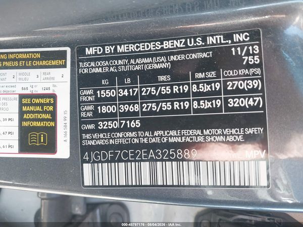 2014 MERCEDES-BENZ GL 450 4MATIC