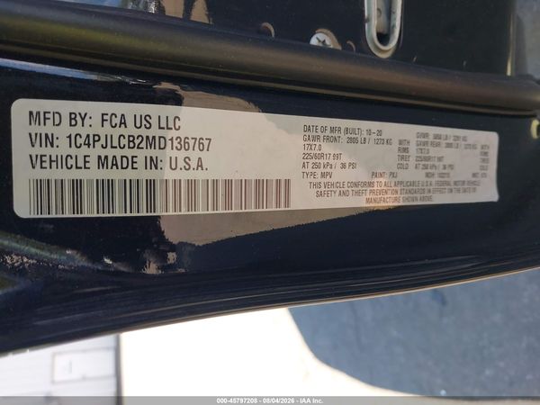 2021 JEEP CHEROKEE LATITUDE FWD