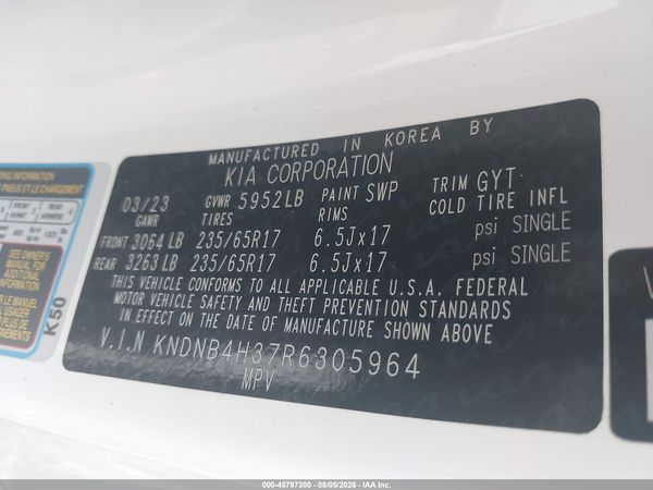2024 KIA CARNIVAL MPV LX SEAT PACKAGE