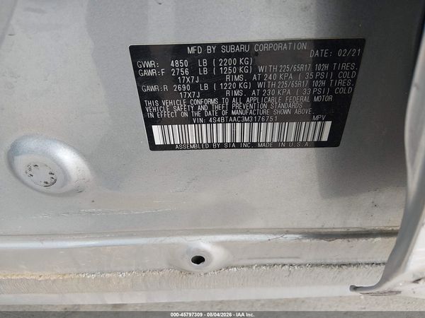 2021 SUBARU OUTBACK Base