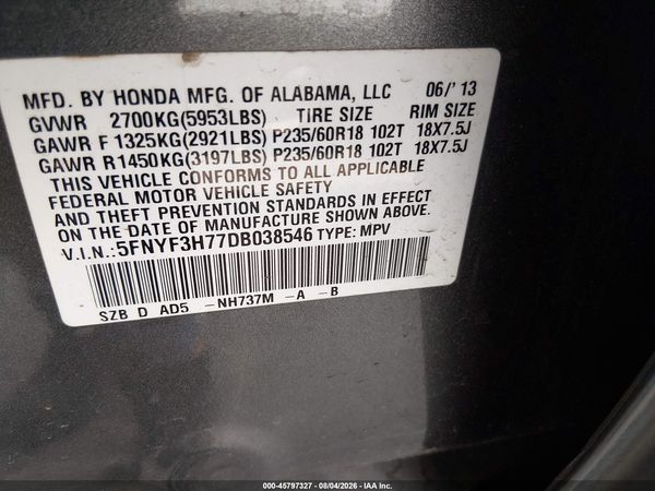 2013 HONDA PILOT EX-L