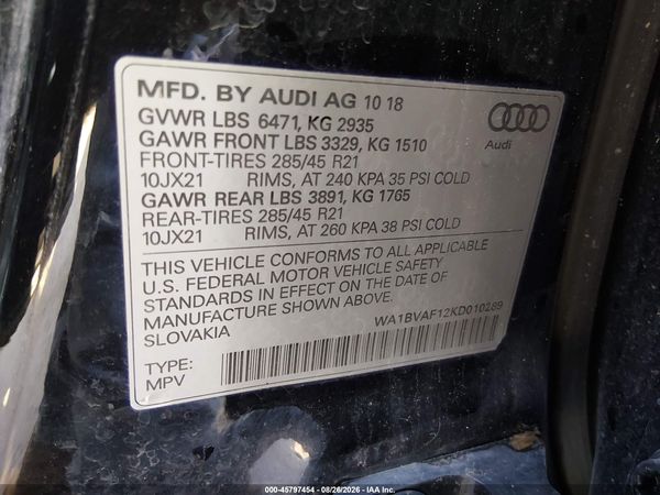 2019 AUDI Q8 55 PREMIUM