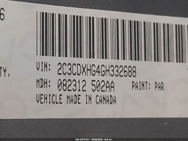 2016 DODGE CHARGER SXT
