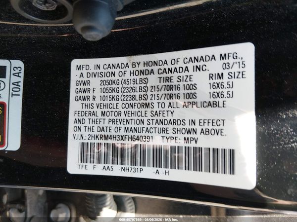 2015 HONDA CR-V LX