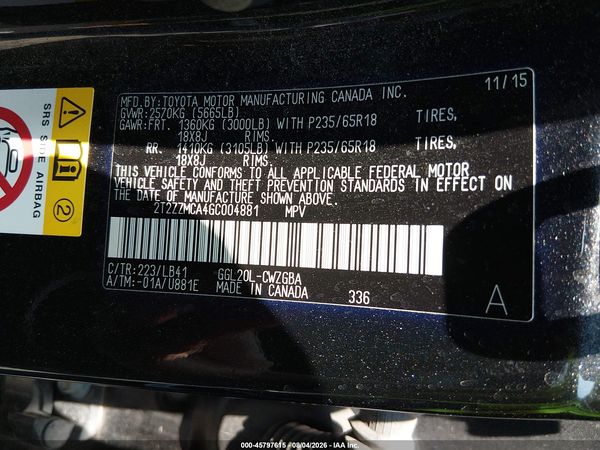 2016 LEXUS RX 350