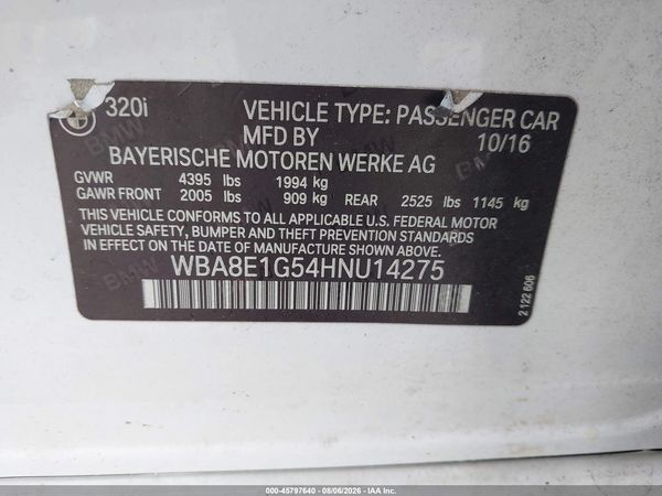 2017 BMW 320I SA