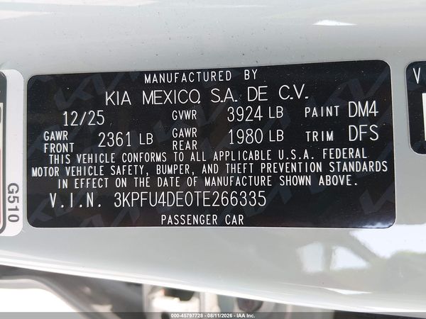 2026 KIA K4 EX
