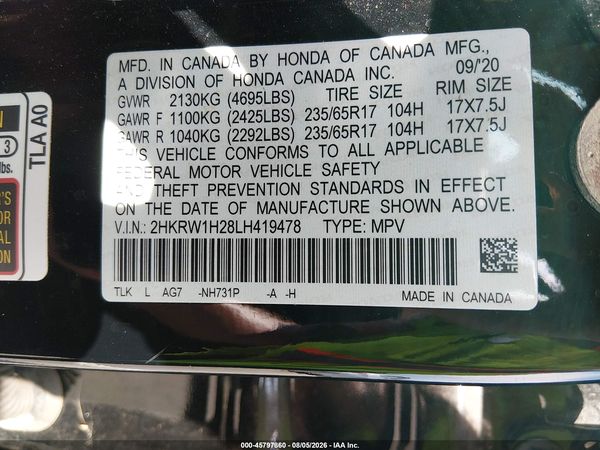 2020 HONDA CR-V 2WD LX