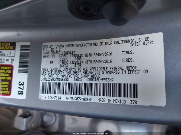 2021 TOYOTA TACOMA SR5 V6