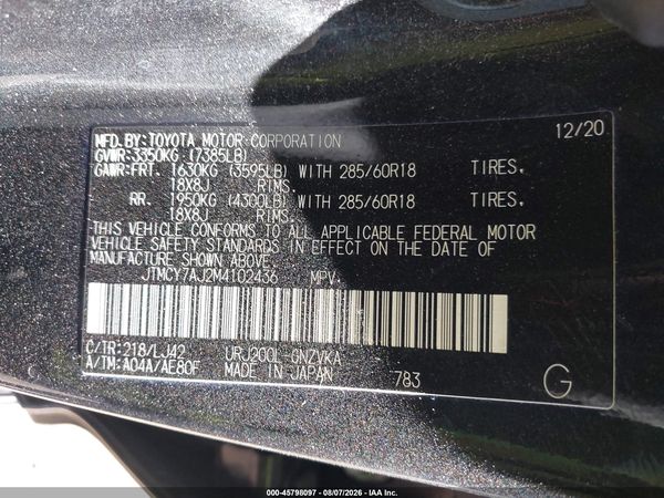 2021 TOYOTA LAND CRUISER VX-R grade