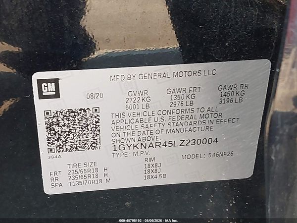 2020 CADILLAC XT5 FWD LUXURY