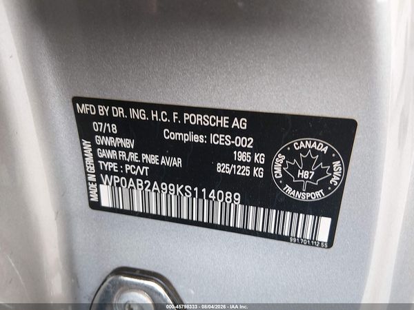 2019 PORSCHE 911