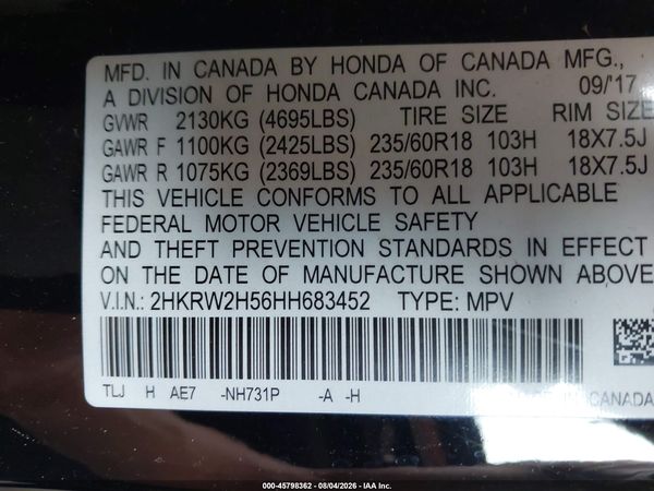 2017 HONDA CR-V EX