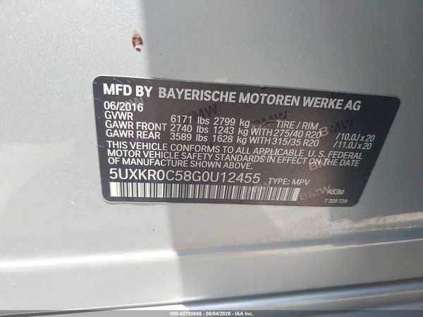 2016 BMW X5 XDRIVE35I