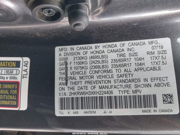 2019 HONDA CR-V LX