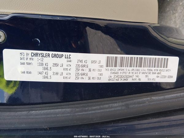 2012 DODGE GRAND CARAVAN SE/AVP