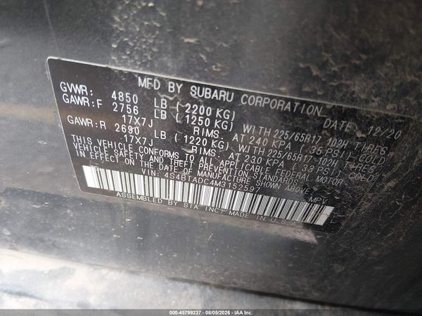 2021 SUBARU OUTBACK PREMIUM — I9
