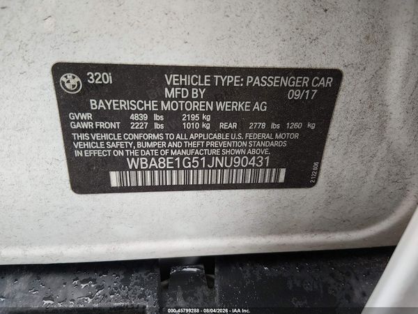 2018 BMW 320I SA