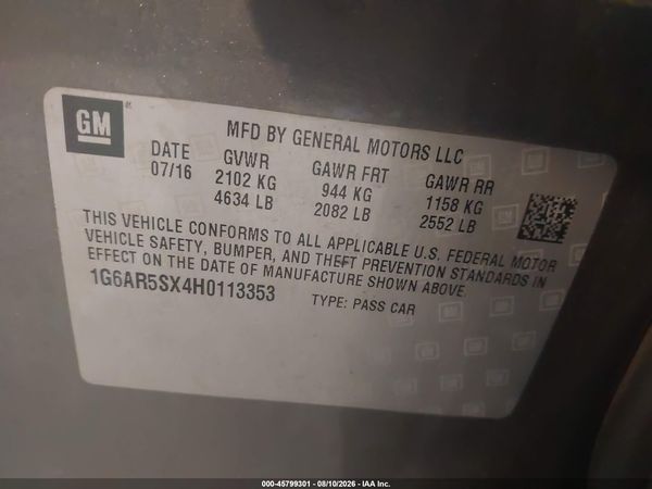 2017 CADILLAC CTS LUXURY
