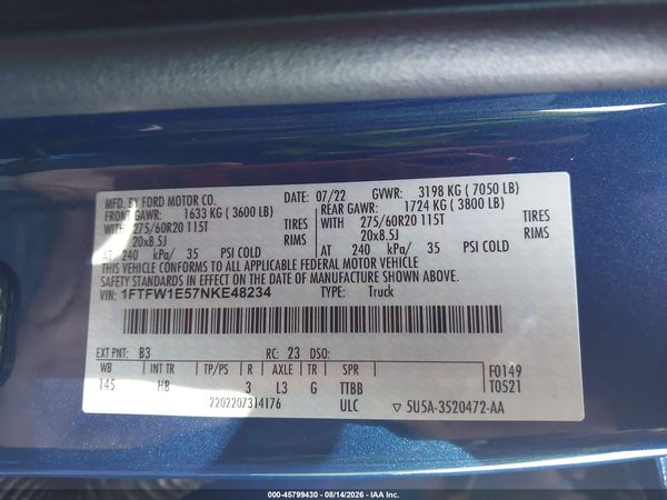 2022 FORD F-150 LARIAT