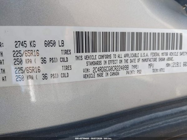 2012 DODGE GRAND CARAVAN SXT — I9