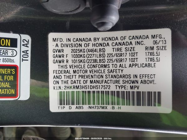 2013 HONDA CR-V EX