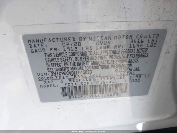 2020 NISSAN KICKS SV XTRONIC CVT — I9