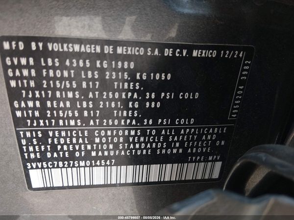 2025 VOLKSWAGEN TAOS 1.5T S — I9