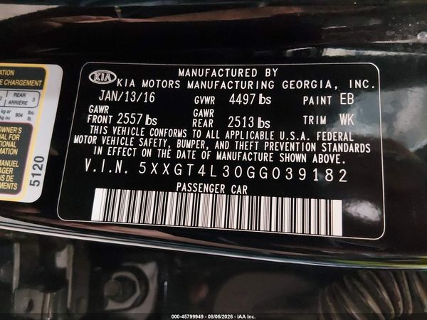 2016 KIA OPTIMA LX