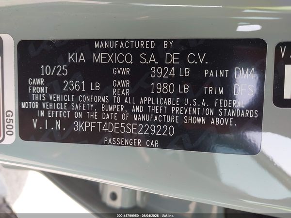 2025 KIA K4 LXS