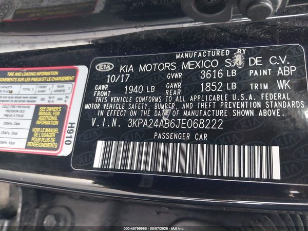 2018 KIA RIO LX