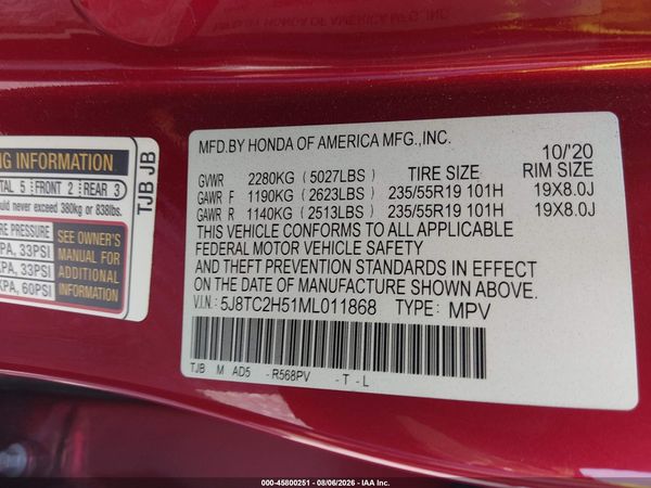 2021 ACURA RDX TECHNOLOGY PACKAGE