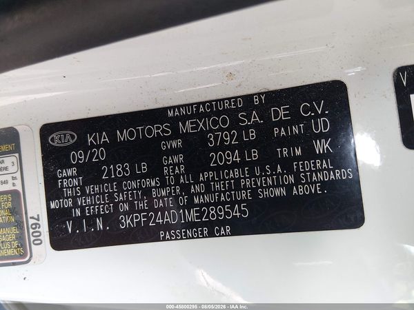 2021 KIA FORTE FE
