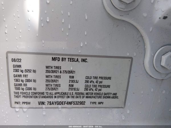 2022 TESLA MODEL Y