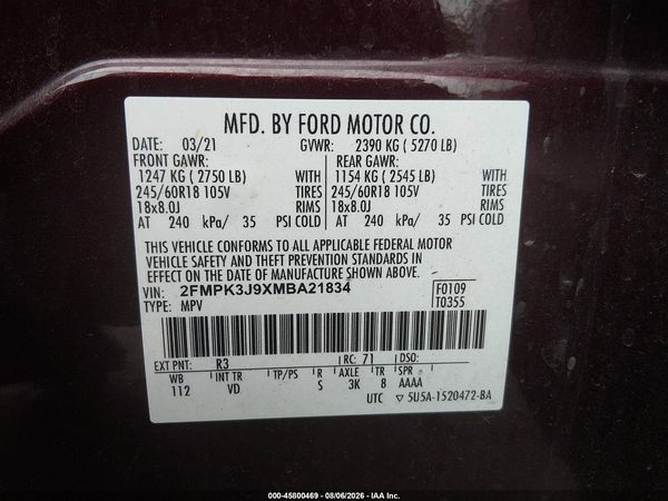 2021 FORD EDGE SEL