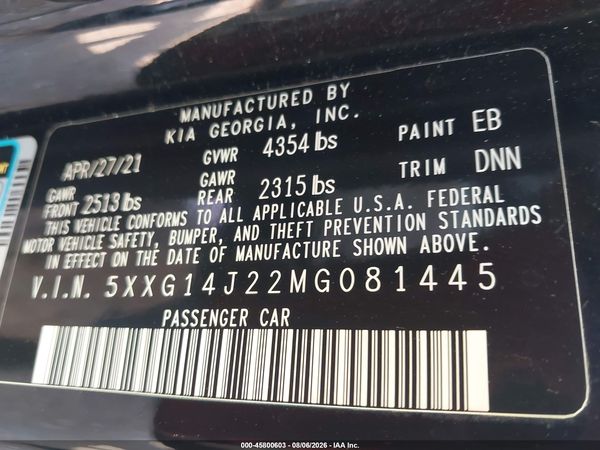 2021 KIA K5 LXS