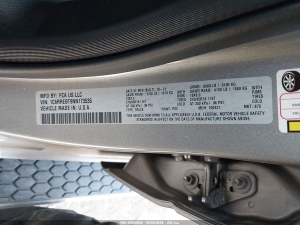 2022 RAM 1500 LONE STAR  4X2 6'4 BOX
