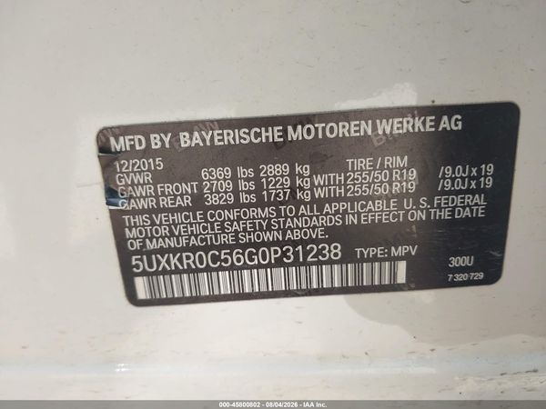 2016 BMW X5 XDRIVE35I