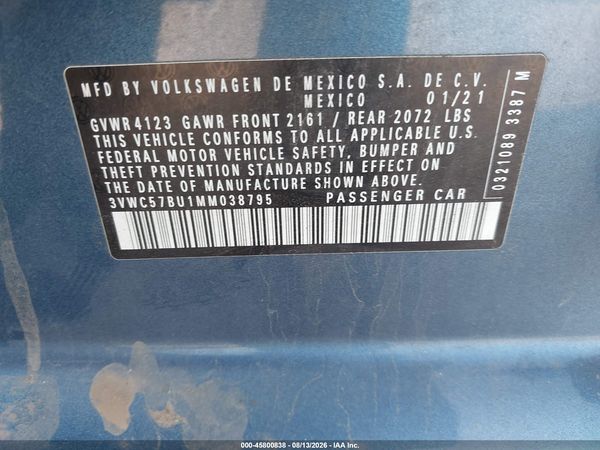 2021 VOLKSWAGEN JETTA 1.4T R-LINE/1.4T SE/S — I9