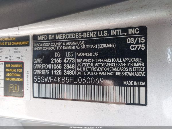 2015 MERCEDES-BENZ C 300 SPORT 4MATIC
