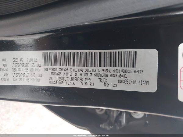 2020 RAM 1500 REBEL  4X4 5'7 BOX — I9