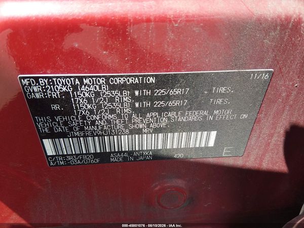 2017 TOYOTA RAV4 LE