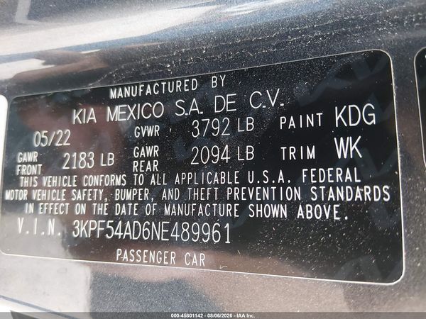2022 KIA FORTE GT-LINE
