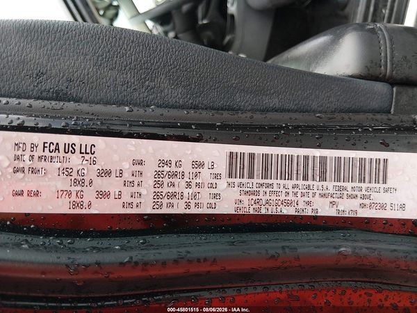 2016 DODGE DURANGO SXT