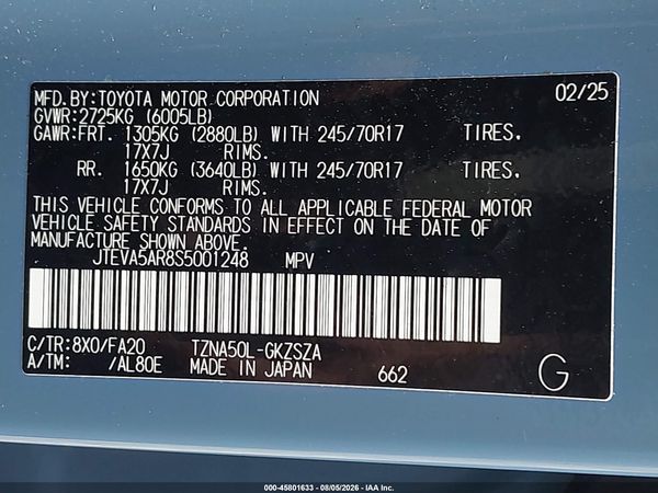 2025 TOYOTA 4RUNNER SR5