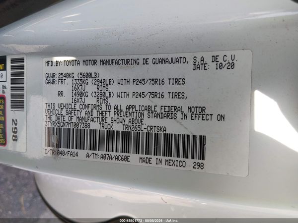 2021 TOYOTA TACOMA SR