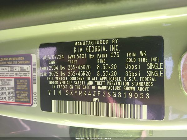2025 KIA SORENTO SX