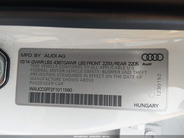 2015 AUDI A3 1.8T PREMIUM